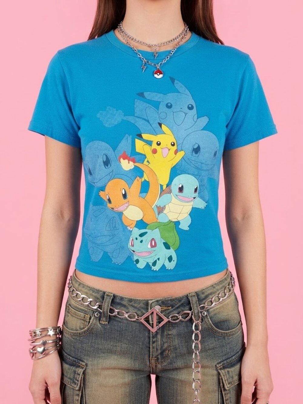 Pokemon Short Sleeve Tee with Pikachu & Starter Pokémon